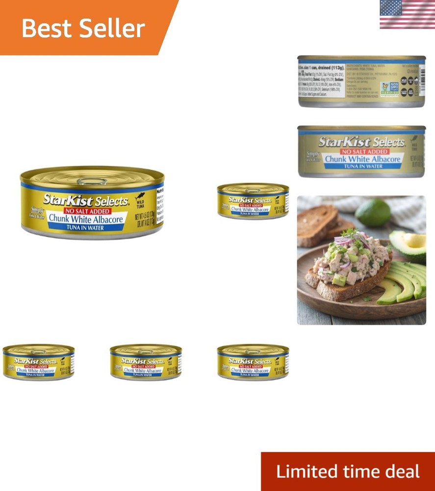 Paleo Friendly Chunk White Albacore Tuna – 4.5 oz Cans (Pack of 5) – Easy Snack