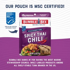Spicy Thai Chili Seasoned Tuna 2.5oz Pouches Pack of 12 Ready to Eat Wild Ca