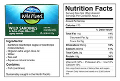 Wild Planet Wild Sardines in Extra Virgin Olive Oil, Lightly Smoked, Keto and of