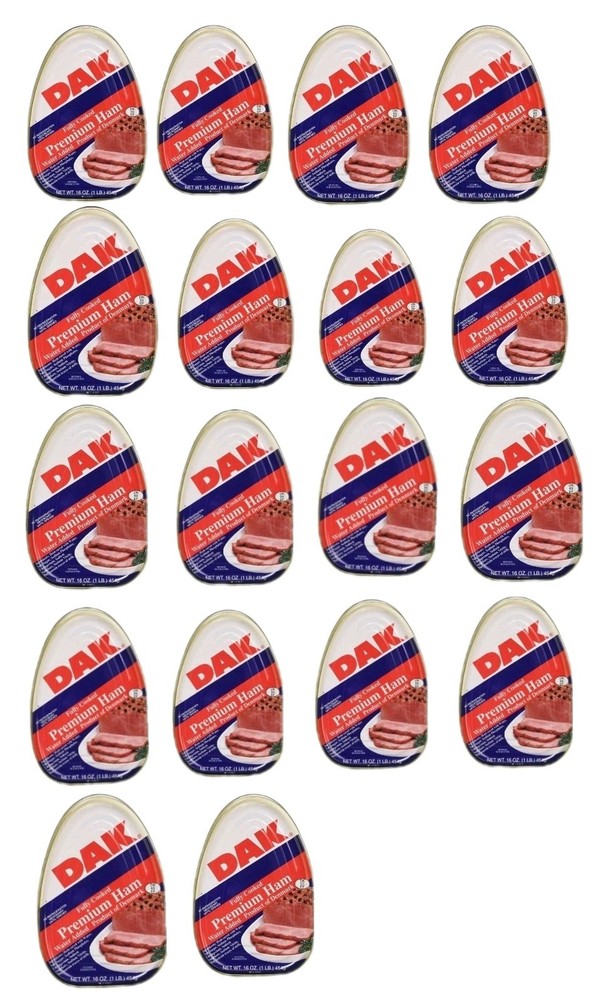 18 PACKS-16oz DAK Premium Ham Fully Cooked water added Ready to eat Picnic Food