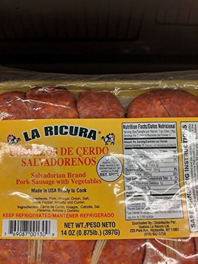 La Ricura Salvadorian Chorizo 14 Oz (4 Pack)