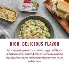 Mackerel in Olive Oil, 4.05 Ounce Can Pack of 6, Packaging May Vary, Skinless…