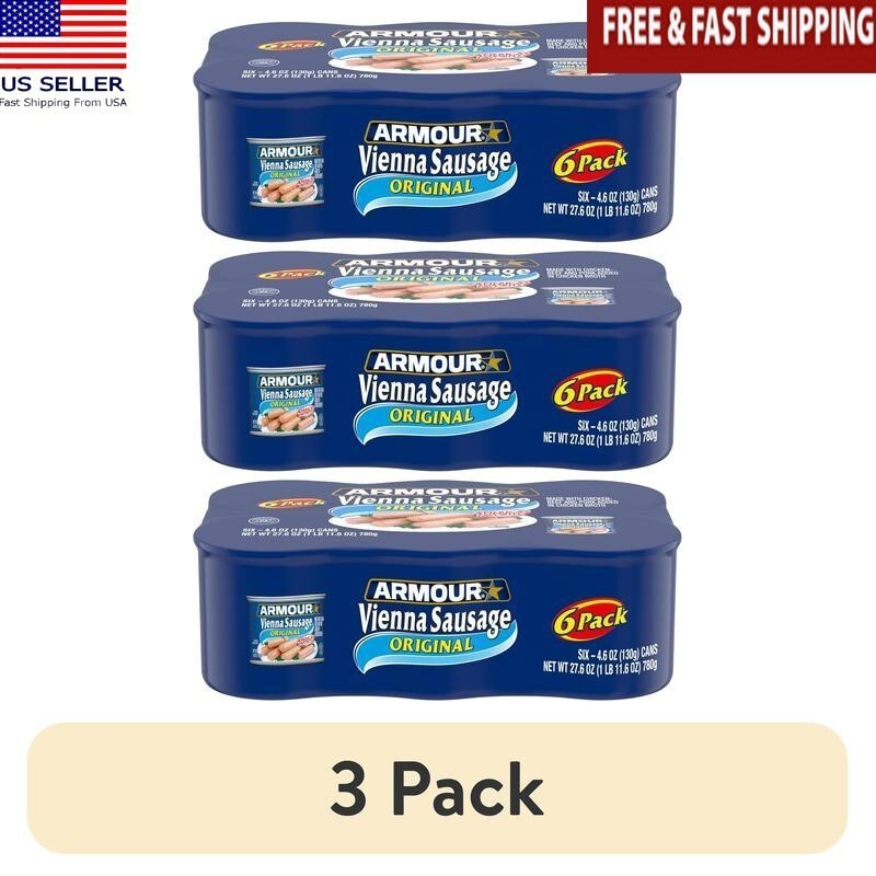 3 Pack Canned Vienna Sausages Gluten Free Ready to Eat Snack Meat Link New