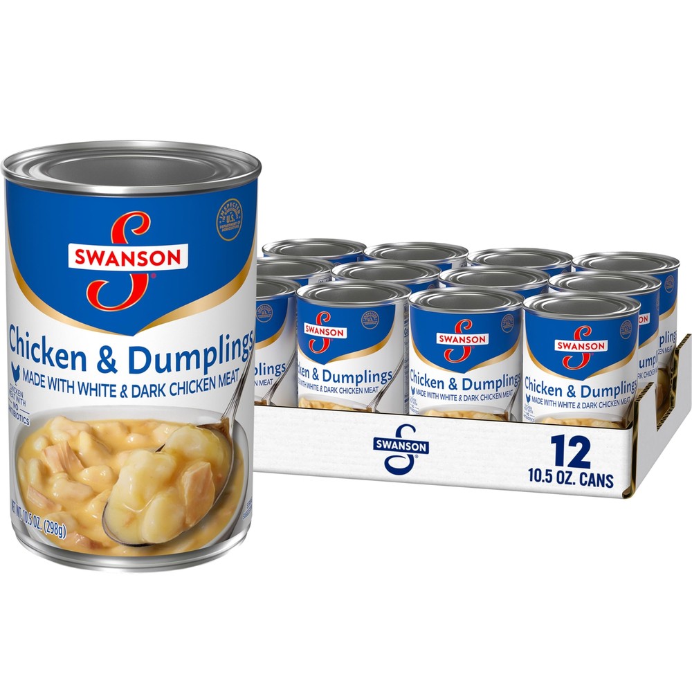 Swanson Canned Chicken and Dumplings With White and Dark Chicken Meat, 10.5 O…