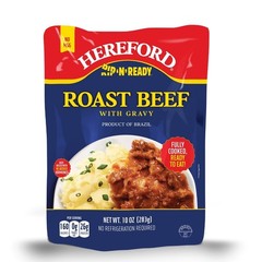 Fully Cooked Roast Beef with Gravy Shelf Stable Pouch 10 oz 3 Pack