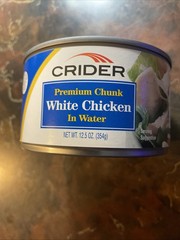crider premium white chicken in water 12.5 oz