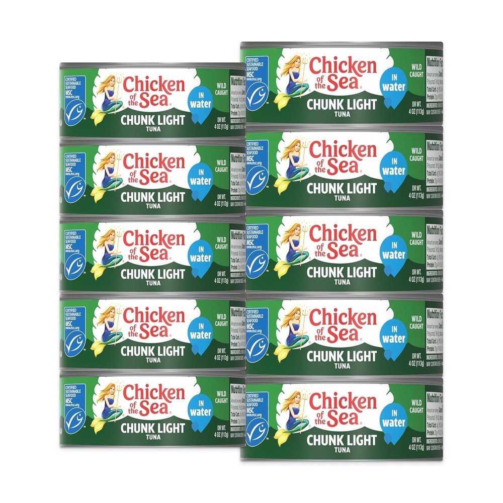 Chicken of the Sea Wild Caught Chunk Light Tuna, 5 Ounce Cans, 10-Count 1pak .