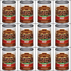 12 Canned 🇺🇸USA Made Keystone Meat Natural Beef 14.5oz Camping Food Exp 2030