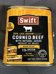 5 PACK ~ SWIFT CORNED BEEF Ready to Eat Gluten Free No MSG 12 oz Cans / 340g NEW