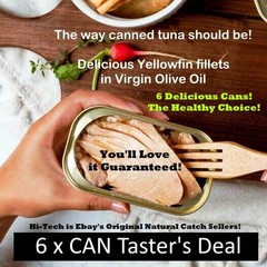 NATURAL CATCH ⭐ 6 Pack ⭐ Canned Yellowfin Tuna Fish in Olive Oil ⭐ DELICIOUS!