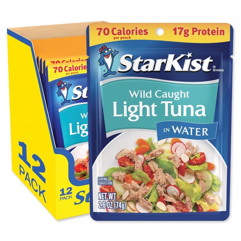 Chunk Light Tuna Pouch, 12 Pack, Wild Caught, 17g Protein, Keto, Gluten Free