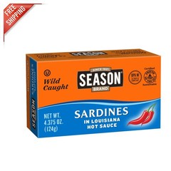 12-Pack Hot Sauce Sardines – Keto Snack with 24g Protein, Bone-In, Gluten-Free