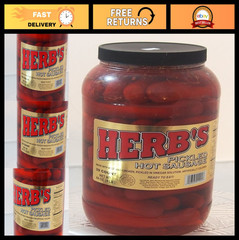 Spicy Pickled Sausage – 1 Gallon Jar, 39 Count, Beef & Chicken, No Pork
