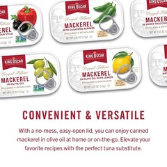 Mackerel in Olive Oil, 4.05 Ounce Can Pack of 6, Packaging May Vary, Skinless…