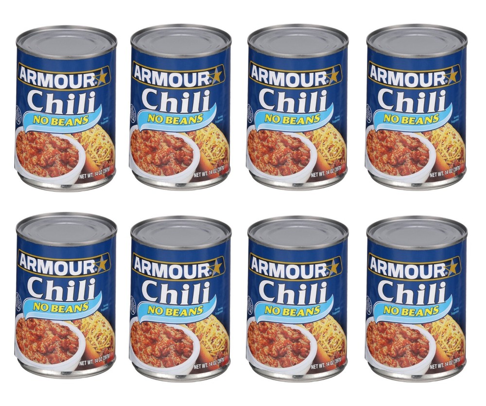 8 Cans Armour Star Chili with No Beans Quick & Easy Canned Food 14 OZ (8 Pack)