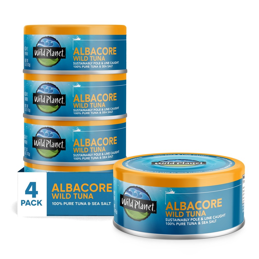Wild Planet Albacore Wild Tuna, Sea Salt, Canned Tuna, Sustainably WildCaught…