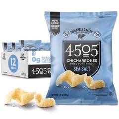 4505 Sea Salt Seasoned Chicharrones, Fried Pork Rinds – Sea Salt Flavored Por…