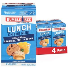 Bumble Bee Lunch On The Run Tuna Salad Meal Kit 8.2 oz Pack of 4 Ready to Eat