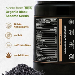 Organic Black Tahini Paste 16 Oz (1Lb) – Black Sesame Paste – USDA Certified, K