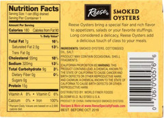 Reese Petite Smoked Oysters, 3.7-Ounces (Pack of 10)