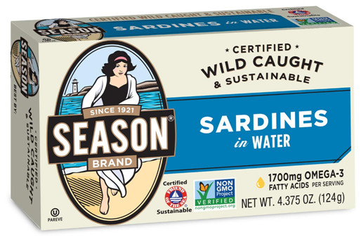 Season Sardines in Water (Pack of 4) 4.375 oz Cans