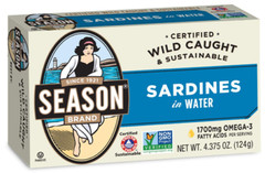 Season Sardines in Water (Pack of 4) 4.375 oz Cans
