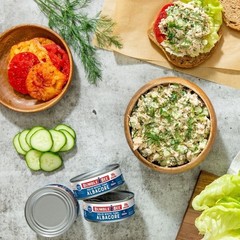 Solid White Albacore Tuna in Water Pack of 8 Cans High Protein Gluten Free Snack