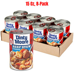 DINTY MOORE Beef Stew, 15 oz (8 Pack), Fully Cooked & Ready-To-Eat, 10g Protein