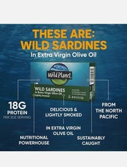 Wild Planet Wild Sardines in Extra Virgin Olive Oil Smoked, 4.4. Oz (Pack of 12)