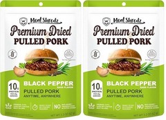 Meat Shredz Premium Dried Pulled Pork Black Pepper Flavor 2 Pack