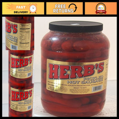 Spicy Pickled Sausage – 1 Gallon Jar, 39 Count, Beef & Chicken, No Pork, Snack