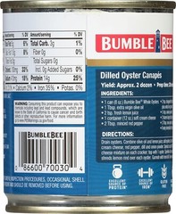 Bumble Bee Premium Select Whole Canned Oysters, 8 oz Cans (Pack of 12) – Ready t
