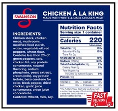 Swanson Canned Chicken a la King 10.5 oz – 12 Cans Bulk Pack for Meal Prep