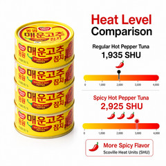 Dongwon Double Hot Pepper Tuna 4 Pack Korean Spicy Canned Tuna 4.76 oz
