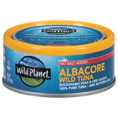 (4 Pack) Wild Planet Albacore Tuna No Salt 5oz Can