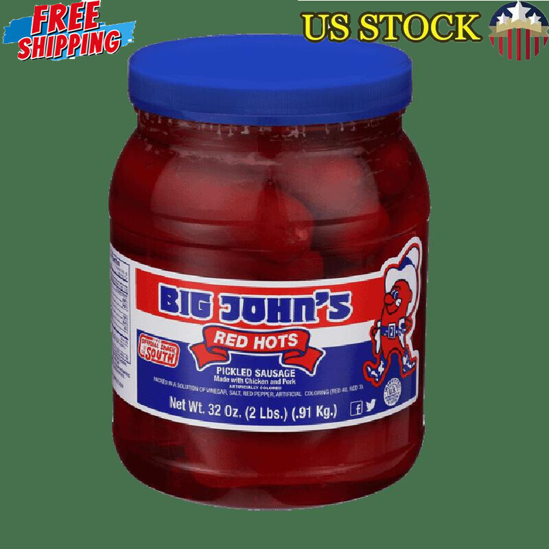 Ready To Eat Pickled Red Hots Sausage Chicken and Pork 32-oz Plastic Jar