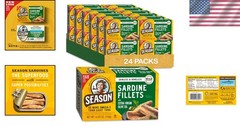 Sustainable Wild Caught Sardines in Olive Oil – High Protein Keto Snack, 24-Pack
