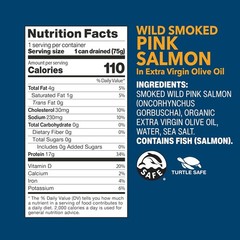 Wild Planet Wild Smoked Pink Salmon Fillets in Extra Virgin Olive Oil 3.9 oz