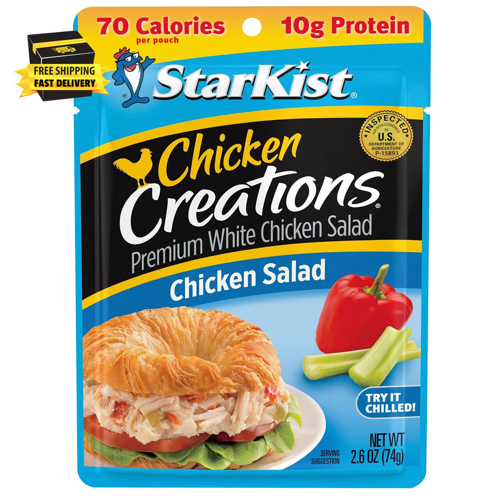 Chicken Creations Chicken Salad Pouch (2.6 Oz – 1 Pack) Fully Cooked White Meat,