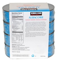 Kirkland Albacore Solid White Tuna in Water – 8 Cans (Total Net Weight 3.5lbs)