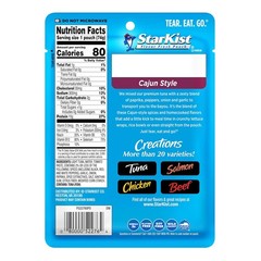 Tuna Creations Cajun Style Pouch 2.6 oz 24 Pack Wild Caught 15g Protein Per