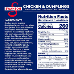 Swanson Canned Chicken and Dumplings with White and Dark Chicken Meat, 10.5 OZ C