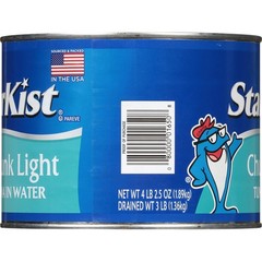 Chunk Light Tuna in Water Jumbo Can 66.5 oz Versatile Protein Snack Meals New