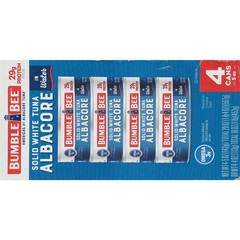 (4 Cans) Bumble Bee Solid White Albacore Tuna in Water, 5 oz