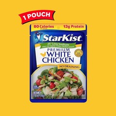 Convenient 2.6 oz Pouch of Less Sodium White Chicken – 13g Protein