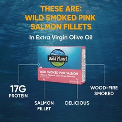 Wild Planet Smoked Pink Salmon Fillets in Extra 3.9 Ounce (Pack of 1)