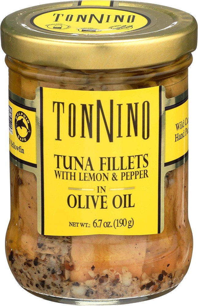 Tonnino Tuna Fillets, Lemon and Pepper, Olive Oil, 6.7 Ounce