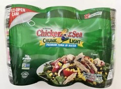 12 Packs Chicken of the Sea Chunk Light Premium Tuna in Water 7oz each FREE SHIP