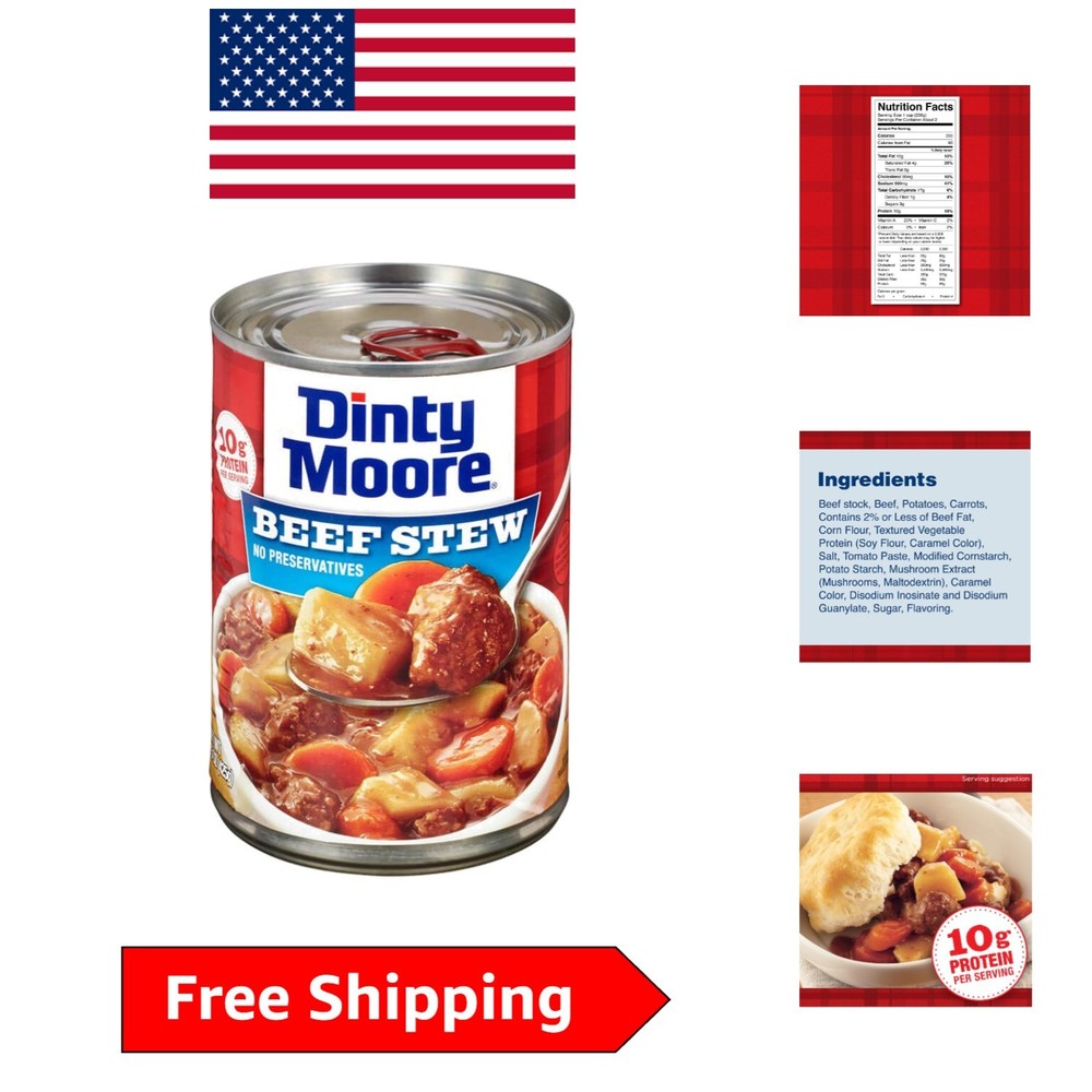Hearty 15oz Beef Stew Cans – Gluten-Free, Ready to Eat, Perfect for Family Meals