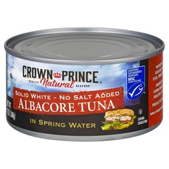 Crown Prince Natural Solid White Albacore Tuna in Spring Water, No Salt Added…